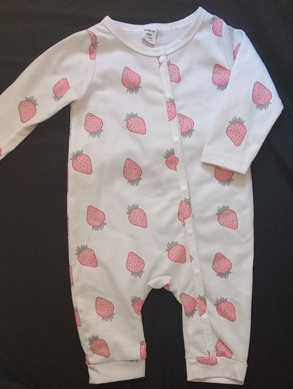 SHEIN White One-Piece with Pink Strawberry Print